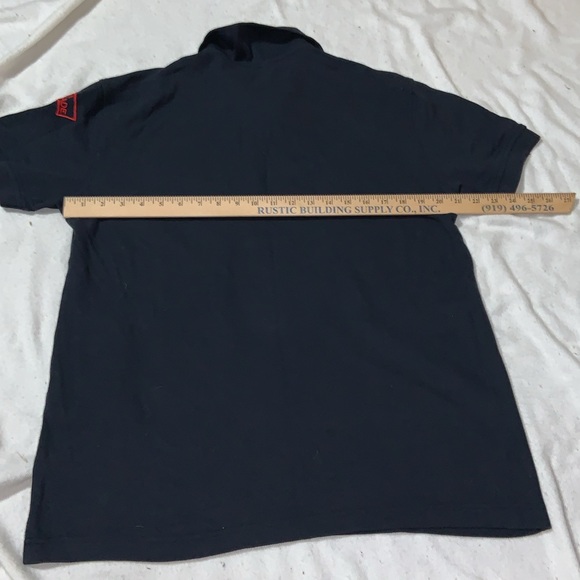 Dublin Fire Brigade polo shirt navy blue red lettering Embroidered shield size L - Picture 10 of 13